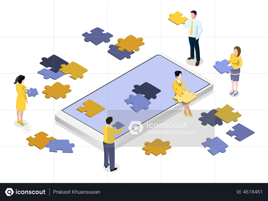 Teamwork Of Business  Illustration