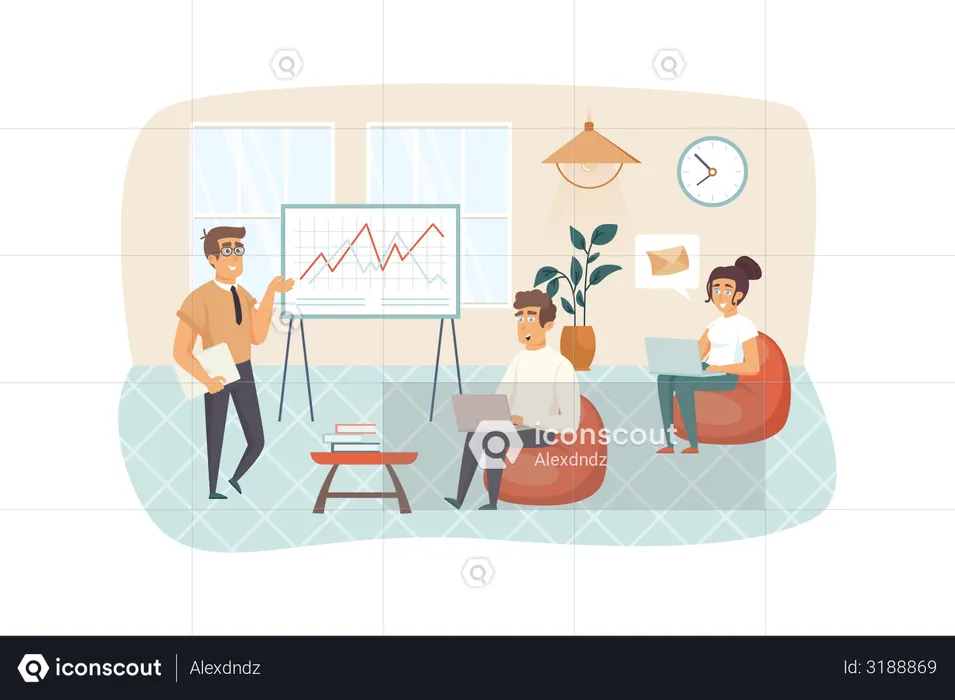 Teamwork of content managers  Illustration