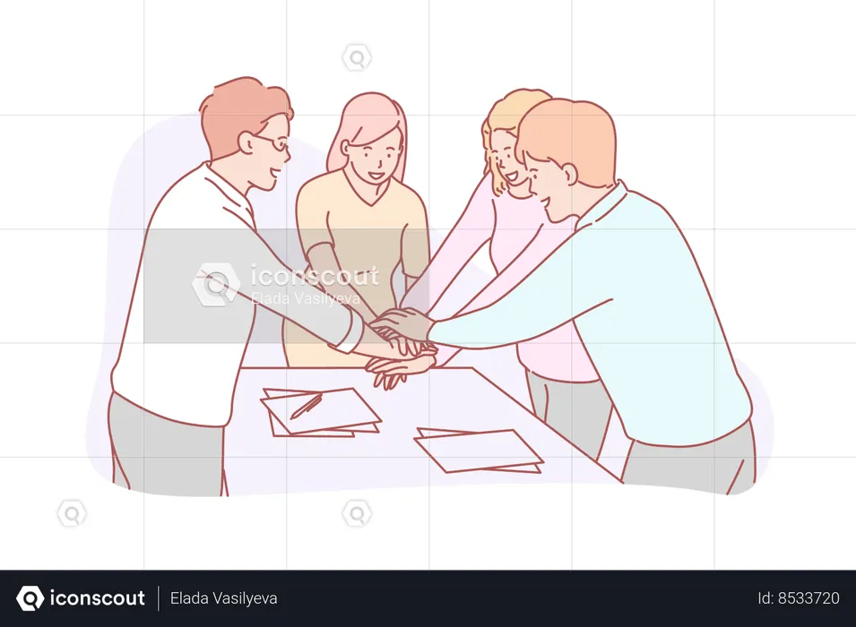 Teamwork or coworking  Illustration