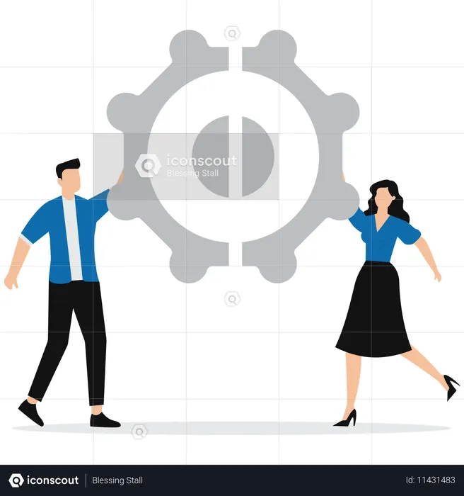 Teamwork Spirit-Partnerschaft zur Lösungsfindung  Illustration