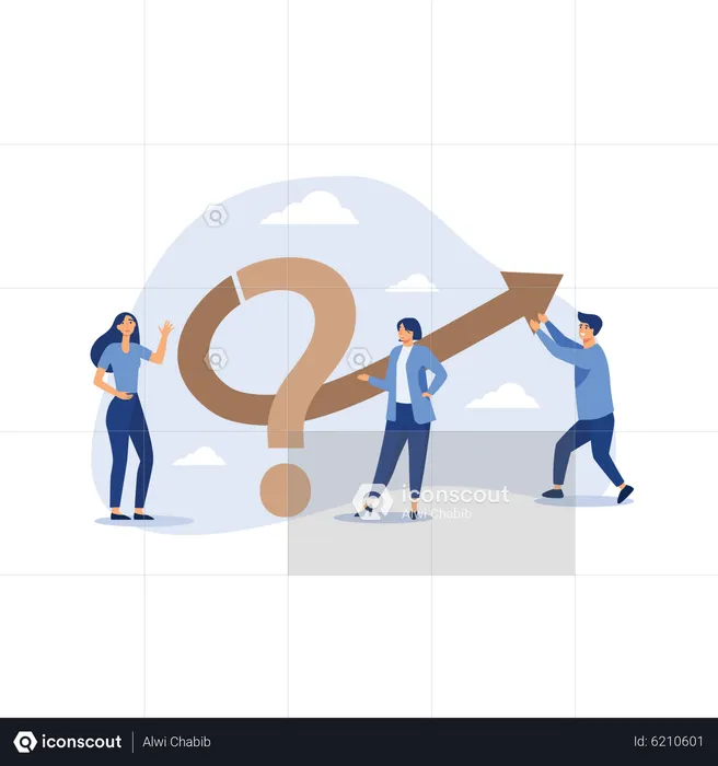 Teamwork to solve business problem  Illustration