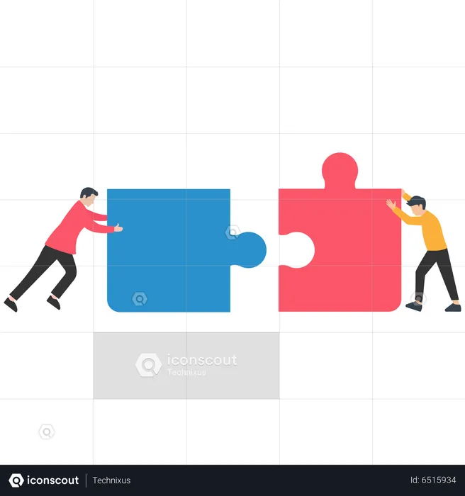 Teamwork to solve problems together  Illustration