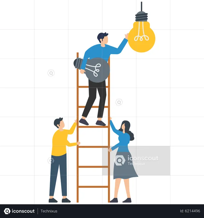 Teamwork to support for success  Illustration