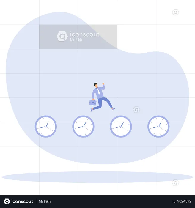 Technique de gestion du temps et réglage du temps pour se précipiter  Illustration