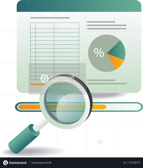 Écran de données d'analyse technologique  Illustration