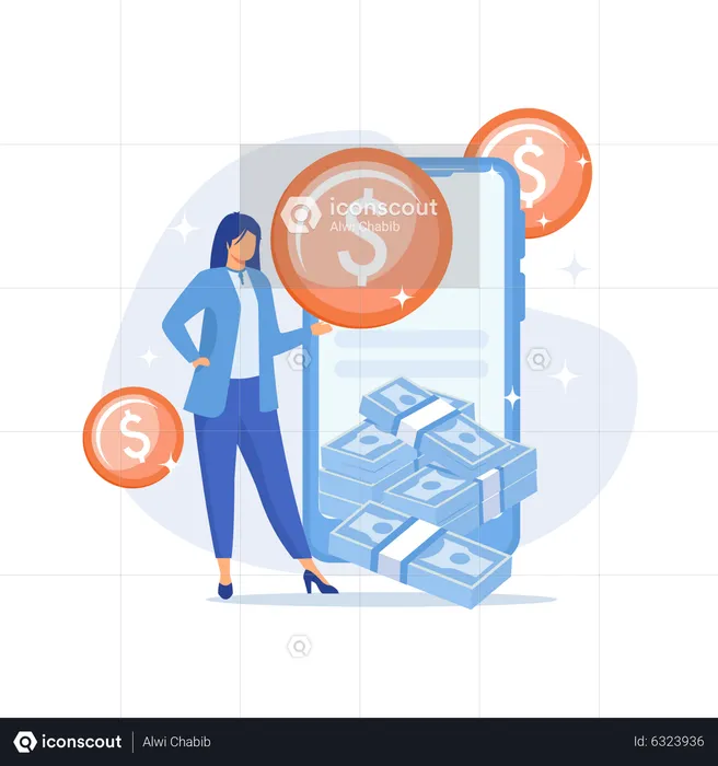 Technologie bancaire en ligne  Illustration