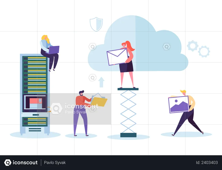 Technologie de stockage en nuage  Illustration