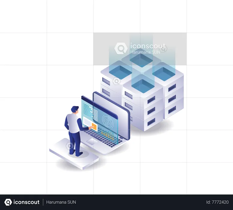 Serveur d'analyse d'hébergement technologique  Illustration