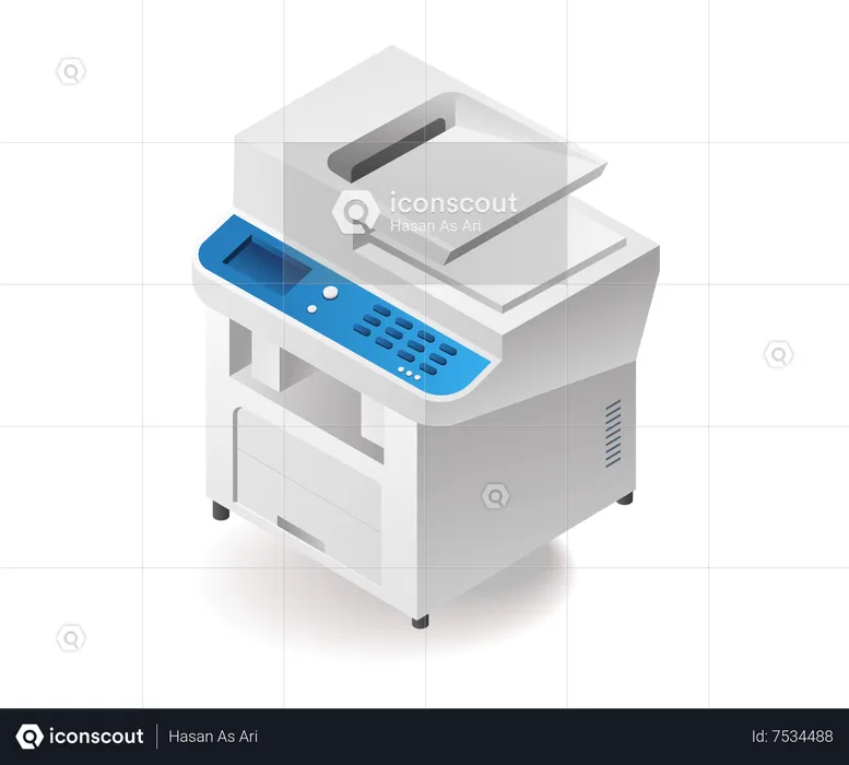 Outil de photocopie technologique minimaliste  Illustration