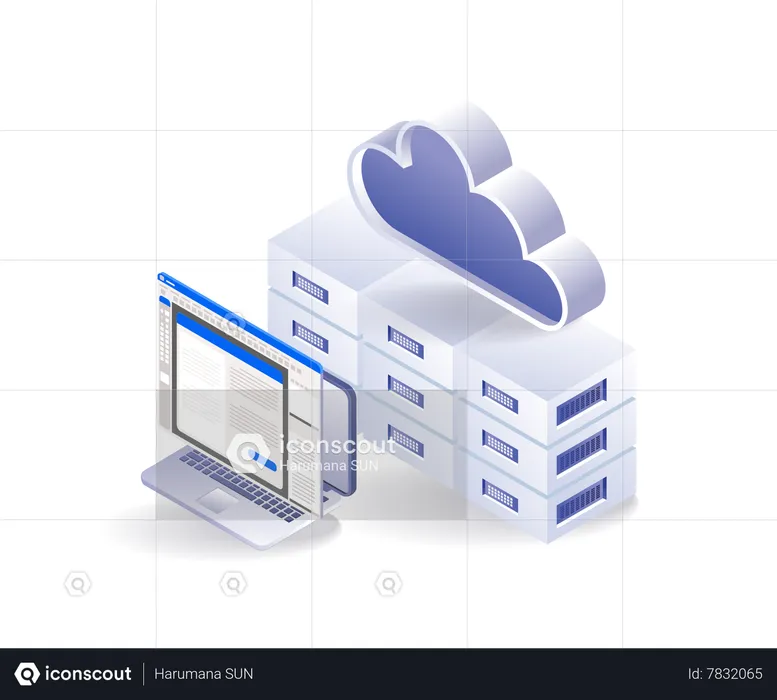 Technology cloud server application data  Illustration