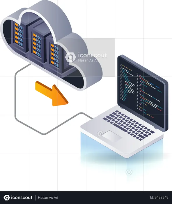 Technology cloud server programmer computer  Illustration