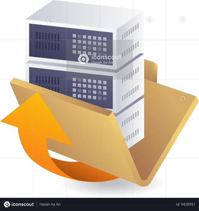 Technology data cloud server folder  Illustration