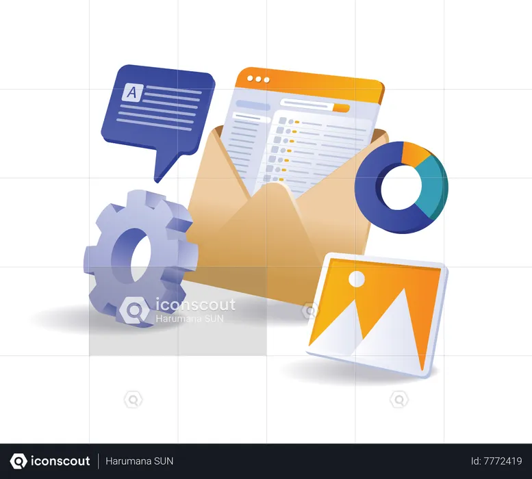Technology email marketing analysis  Illustration