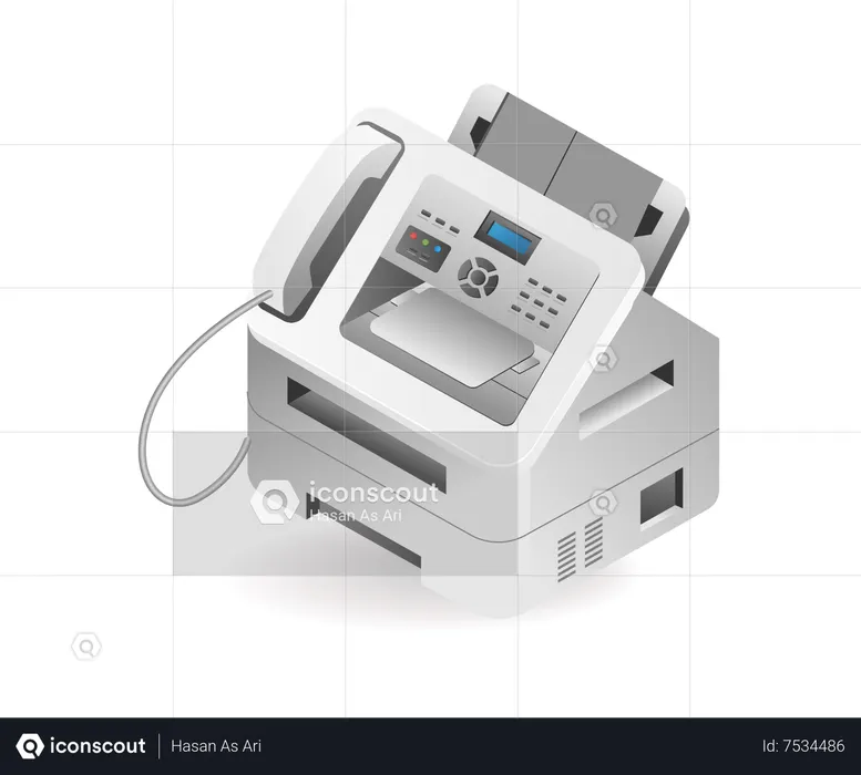 Technology modern facsimile tool  Illustration