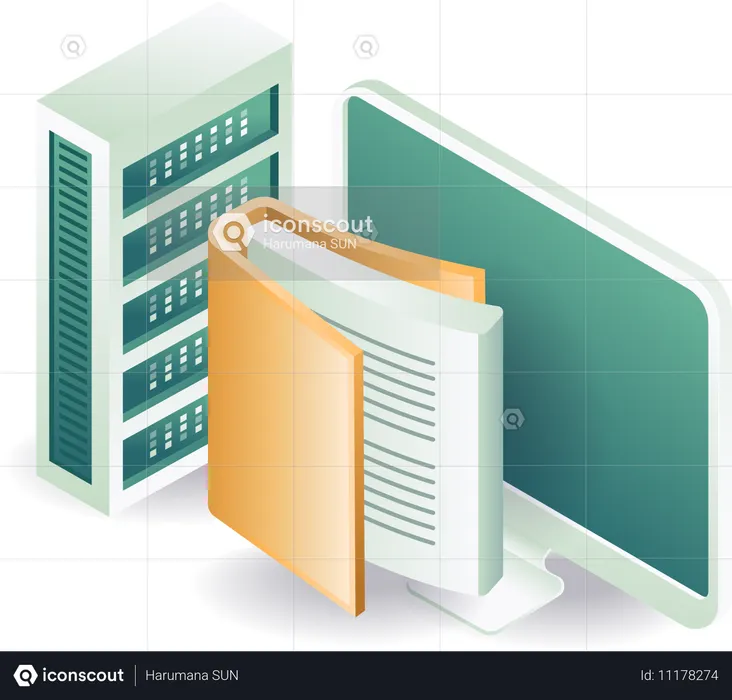 Technology server computer data  Illustration