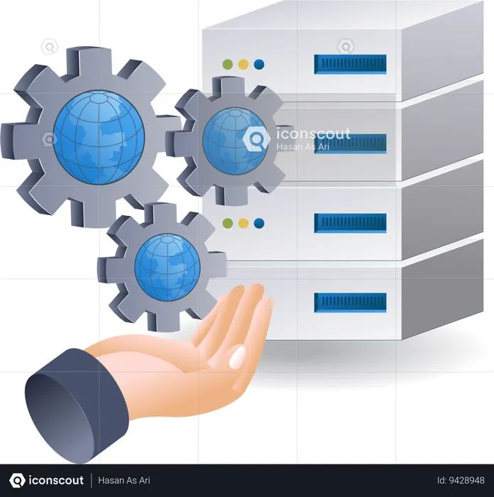 Technology server maintenance services  Illustration