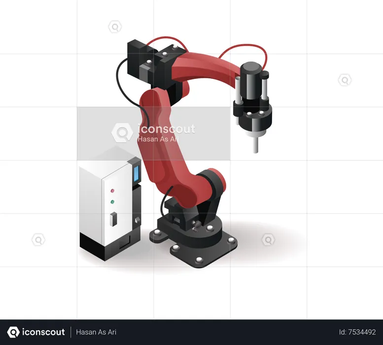 Technology Tool factory robotic arm with artificial intelligence  1  Illustration