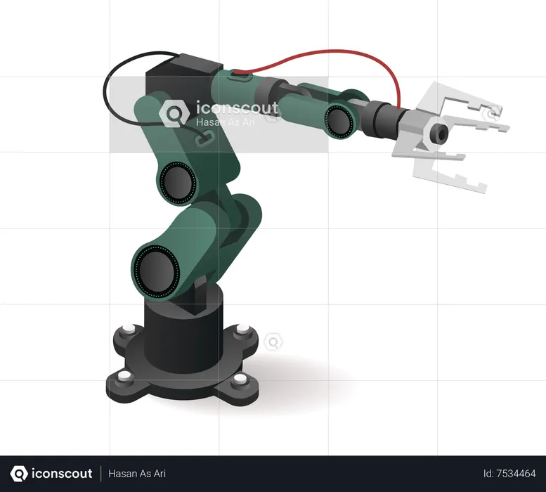 Technology Tool factory robotic arm with artificial intelligence  Illustration