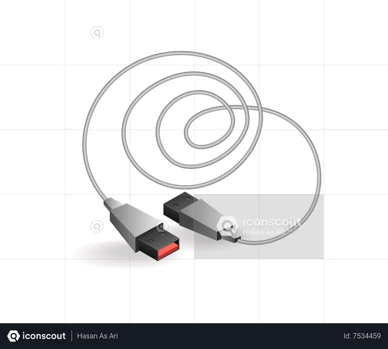 Technology Tool USB data cable  Illustration
