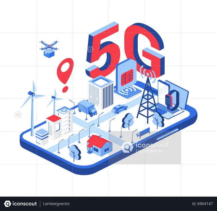 Tecnología 5g  Ilustración