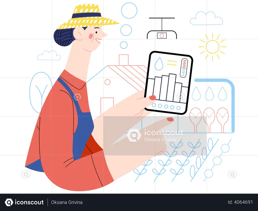 Tecnología de agricultura inteligente  Ilustración