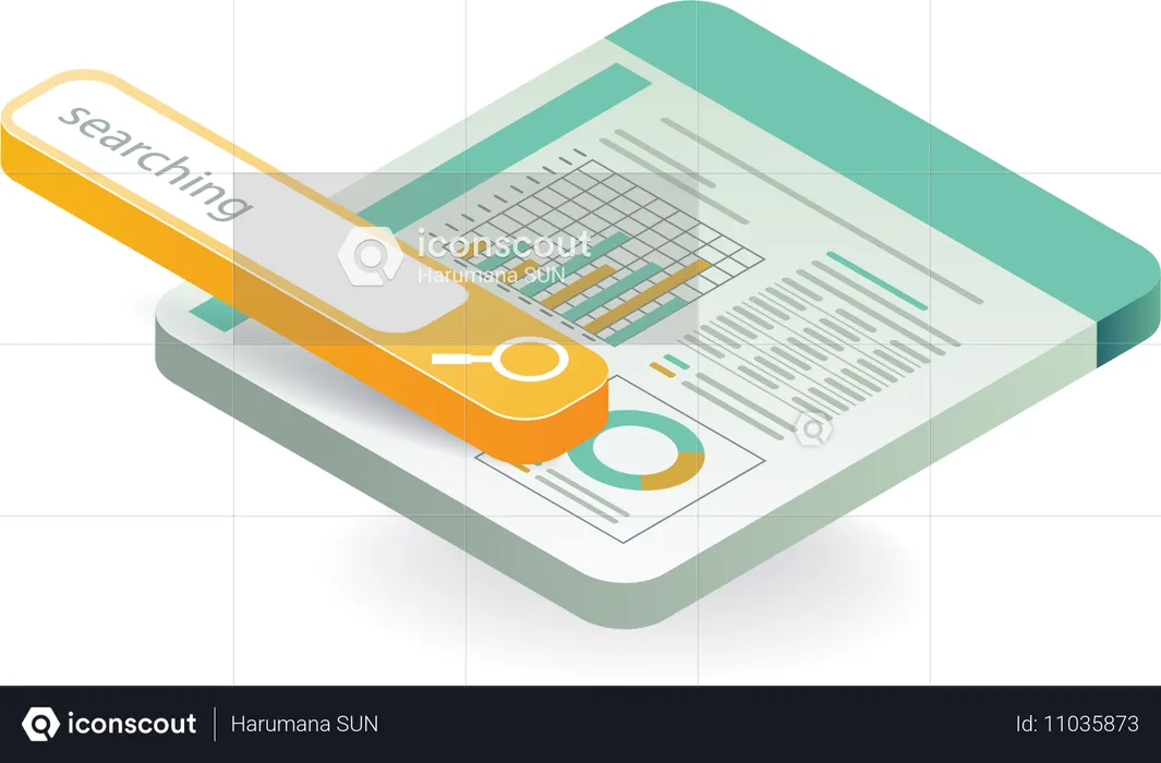 Tecnologia da informação e análise de pesquisa de dados  Ilustração