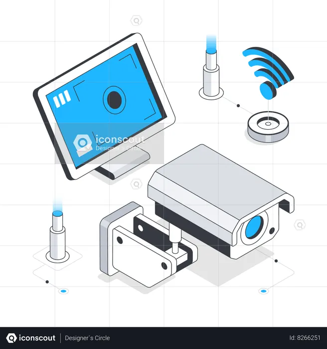 Tecnologia de câmera CFTV  Ilustração