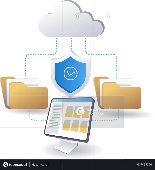 Tecnología de datos del servidor en la nube  Ilustración