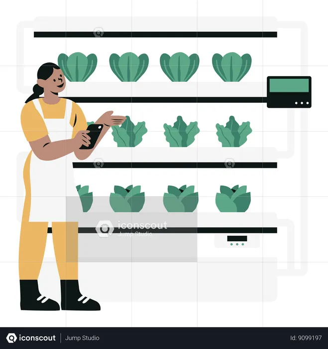 Tecnología de innovación para granjas inteligentes  Ilustración