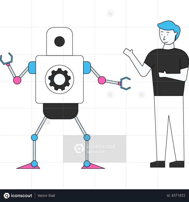 Tecnologia de robô inteligente artificial  Ilustração