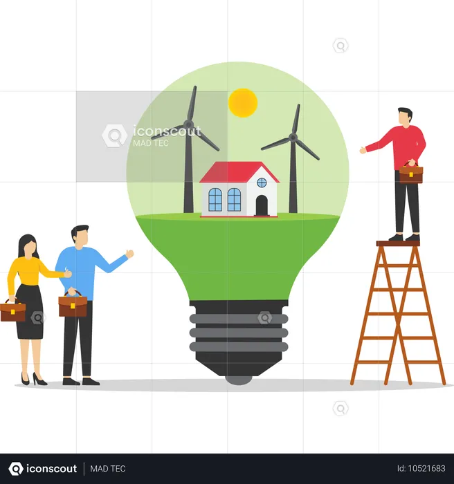 Tecnología de energía verde  Ilustración