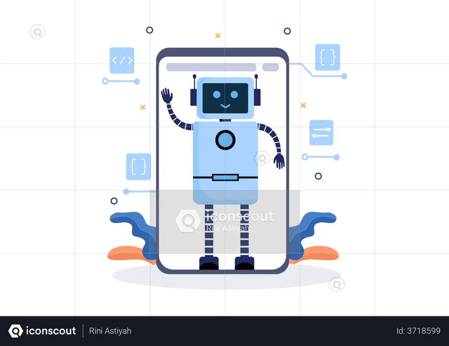 Tecnología de robots artificiales  Ilustración