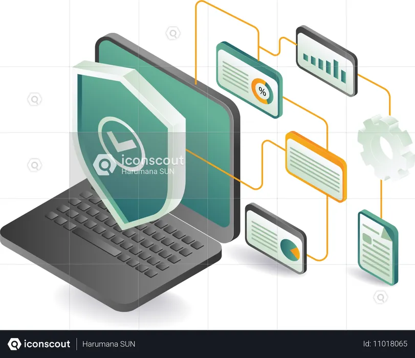 Gestão de rede de segurança tecnológica  Ilustração