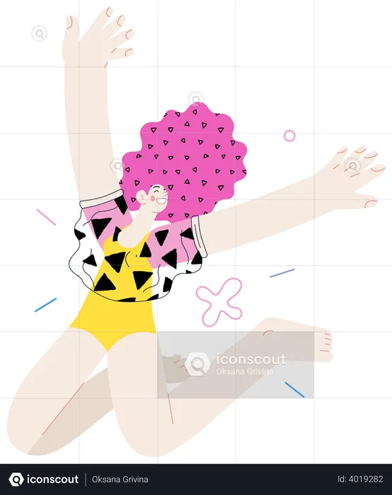 Teenage girl dancing  Illustration