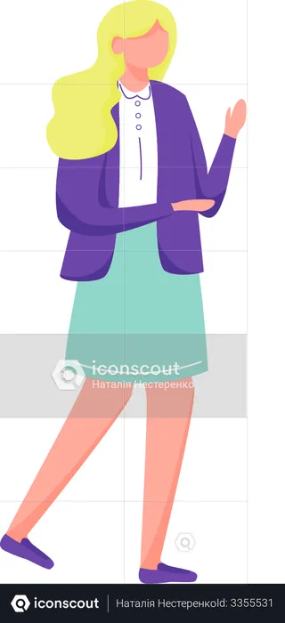 Teenager girl in school uniform  Illustration
