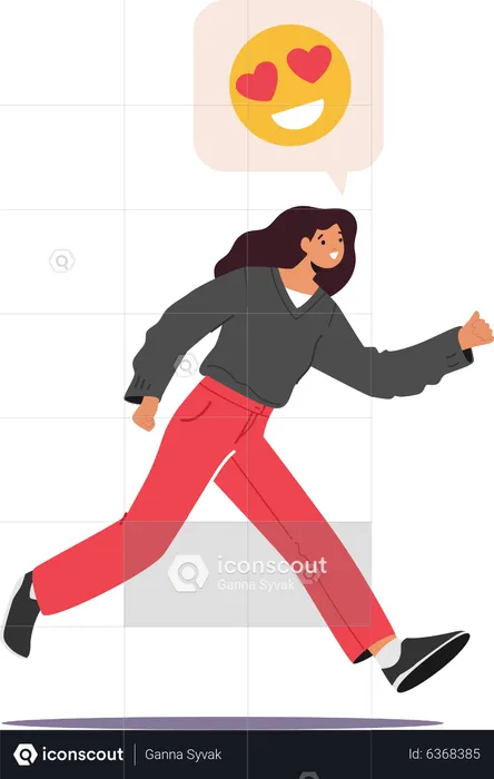 Teenager running for referral marketing  Illustration