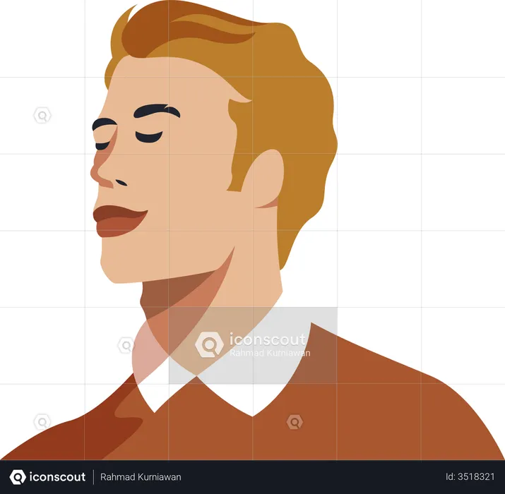 Teenager with handsome face  Illustration