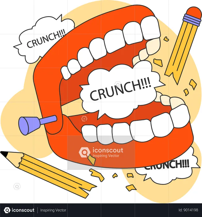 Teeth crunch  Illustration