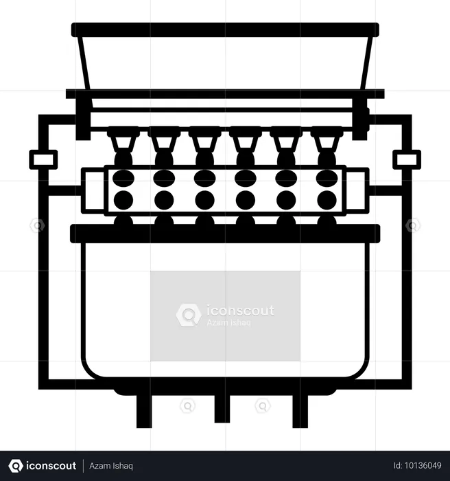 Teigausrollmaschine zur Teigzubereitung in Bäckereien  Illustration