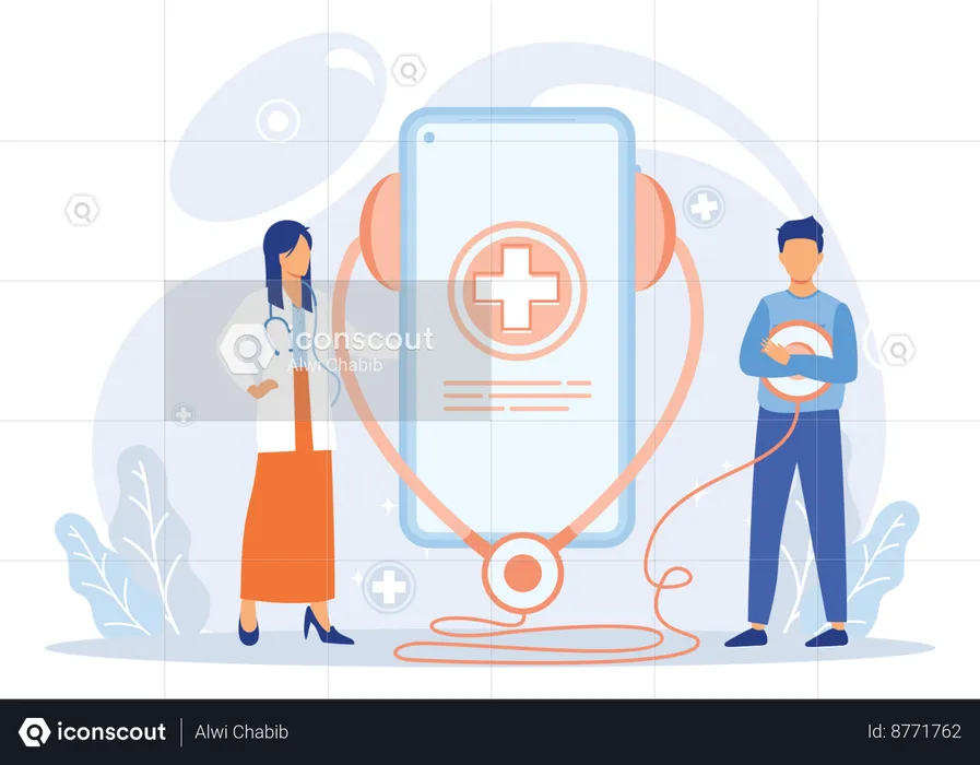 Tele Medicine E Health Service  Illustration