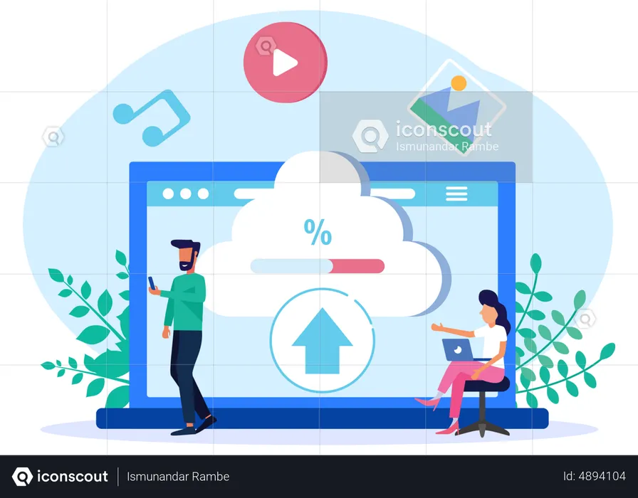 Téléchargement dans le cloud  Illustration