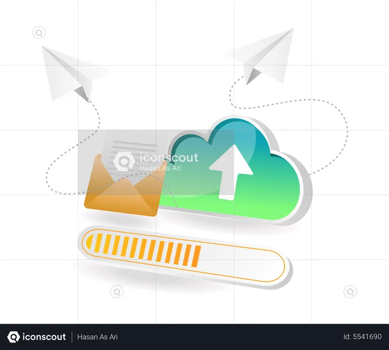 Télécharger du courrier sur le cloud  Illustration