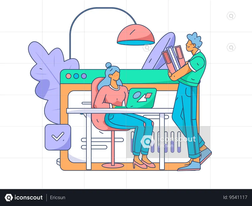 Telecommute by remote employees  Illustration