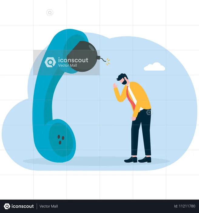 Telefon klingelt forderte geschäftsmann  Illustration