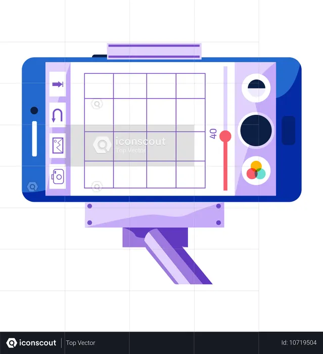 Telefone com aplicativo de gravação de vídeo de código aberto  Ilustração