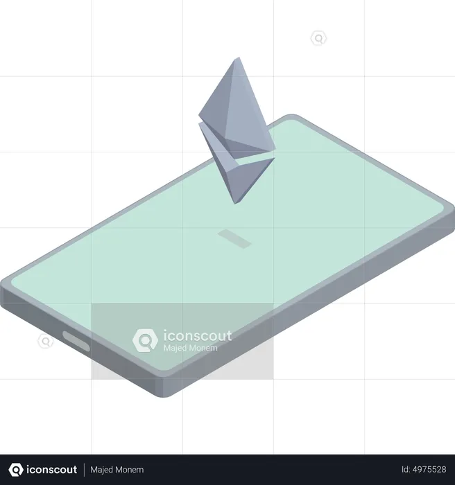 Telefone Ethereum flutuante  Ilustração