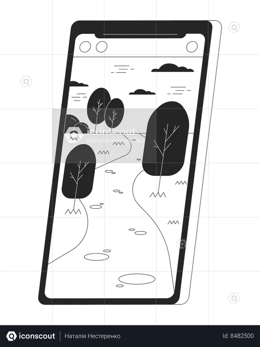 Panorama del teléfono móvil  Ilustración