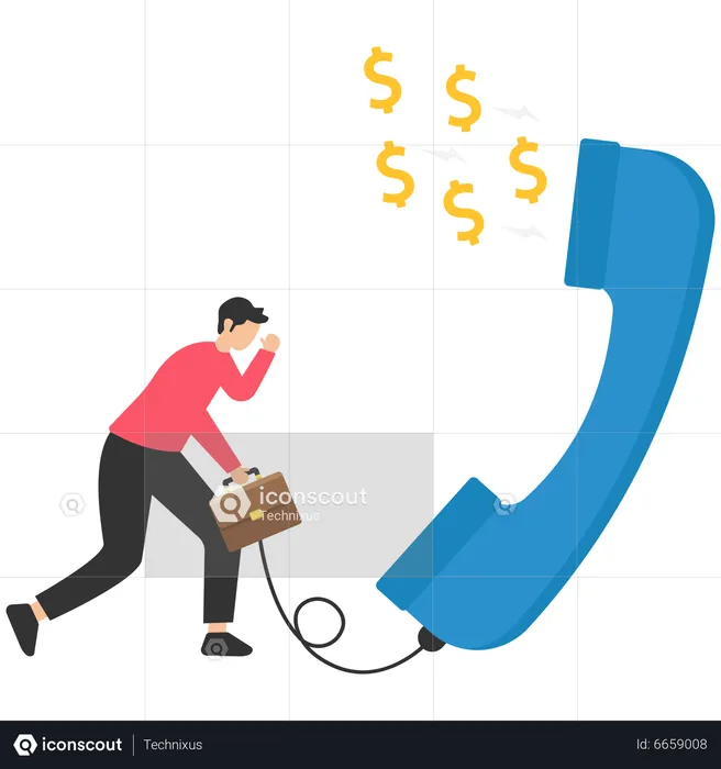 Telemarketing oder Telesales  Illustration