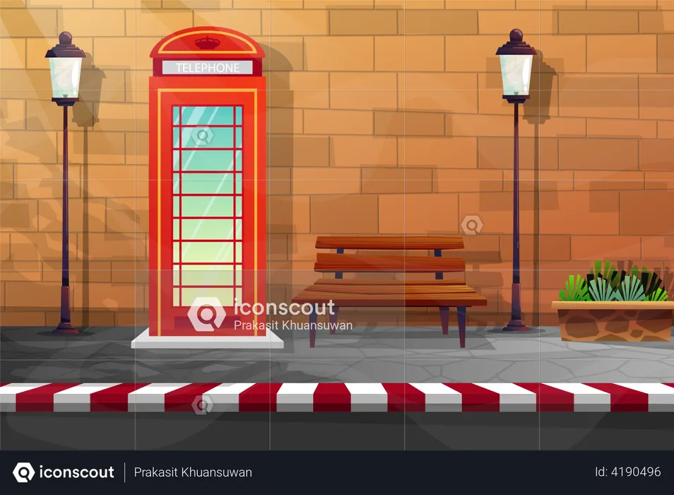 Telephone booth  Illustration