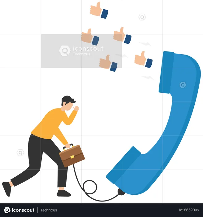 Telephone call expert to generate lead or sales  Illustration